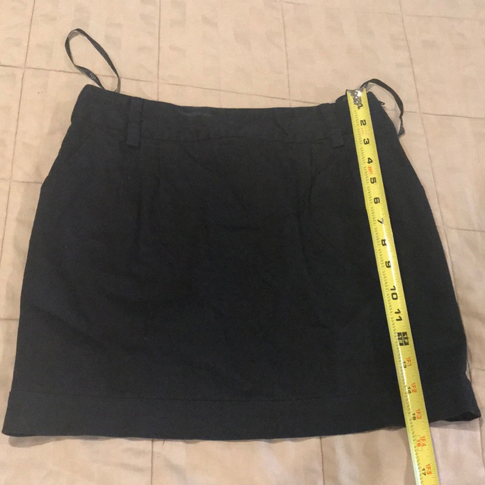 Black cotton twill mini skirt